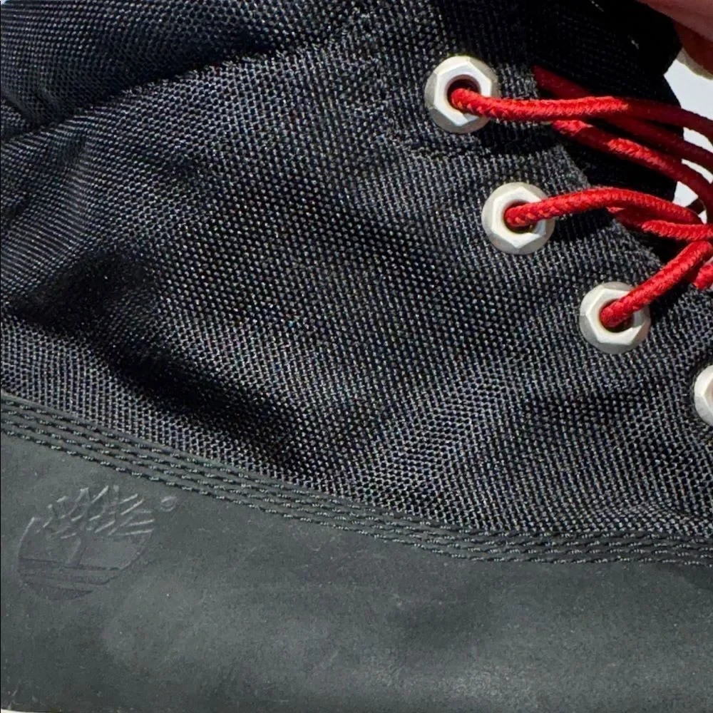 Timberland Black Boots with Red Laces